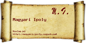 Magyari Ipoly névjegykártya